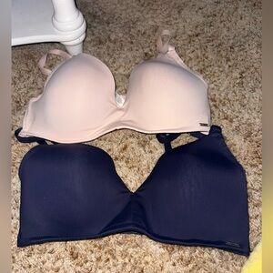 Nautica Navy and Blush Bra Set